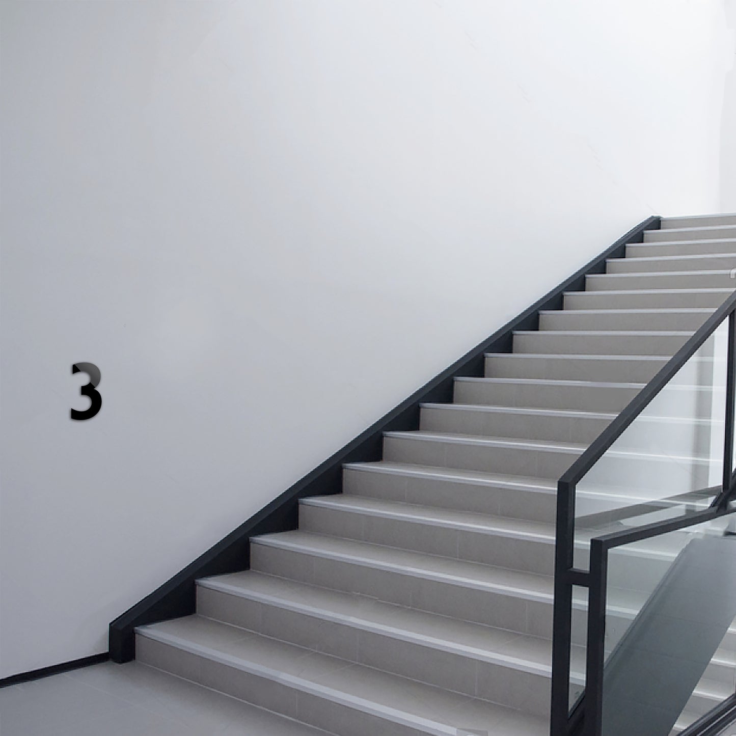 Gilfont Large Black Acrylic Self Adhesive Numbers & letters | Floor, Staircase, Level or Area Indicator Signs