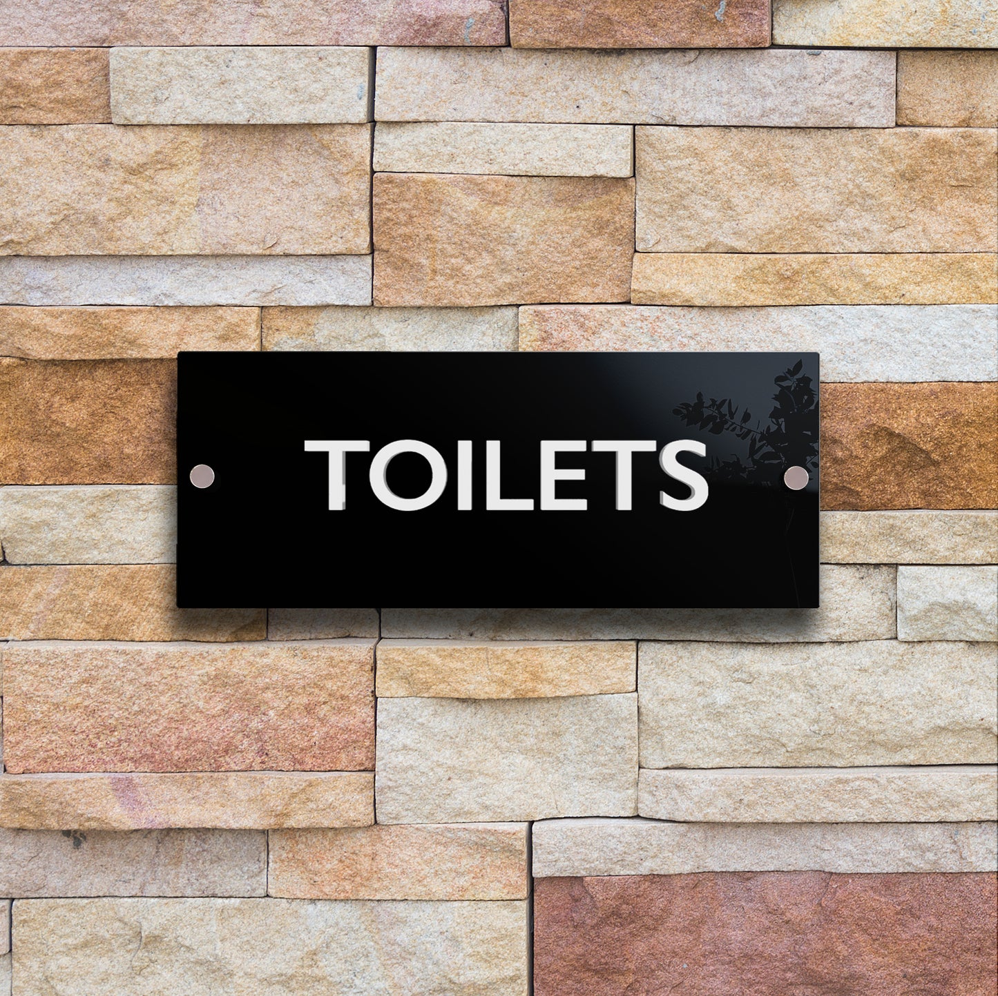 Villamo Black Acrylic Sign with 3D Lettering | Way Finder & Building Wall Signs | Interior & Exterior