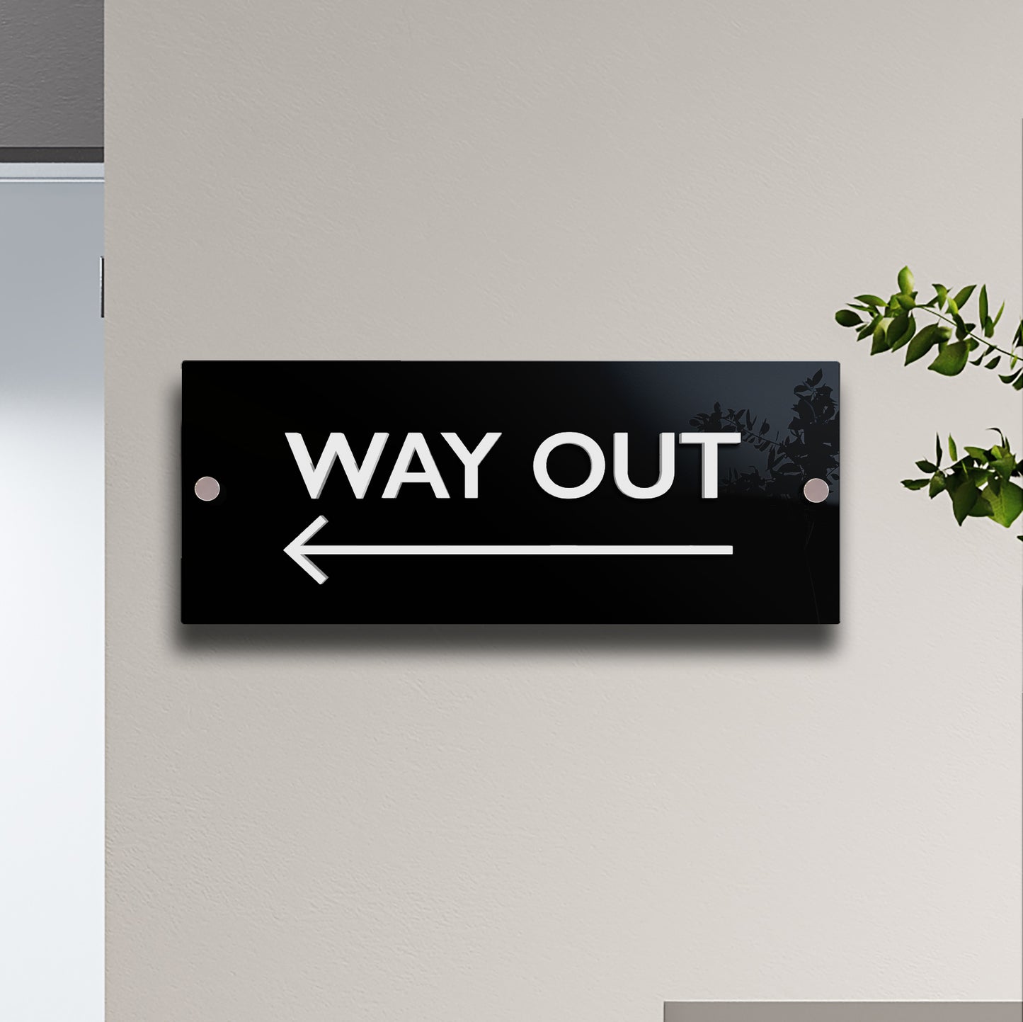 Villamo Black Acrylic Sign with 3D Lettering | Way Finder & Building Wall Signs | Interior & Exterior