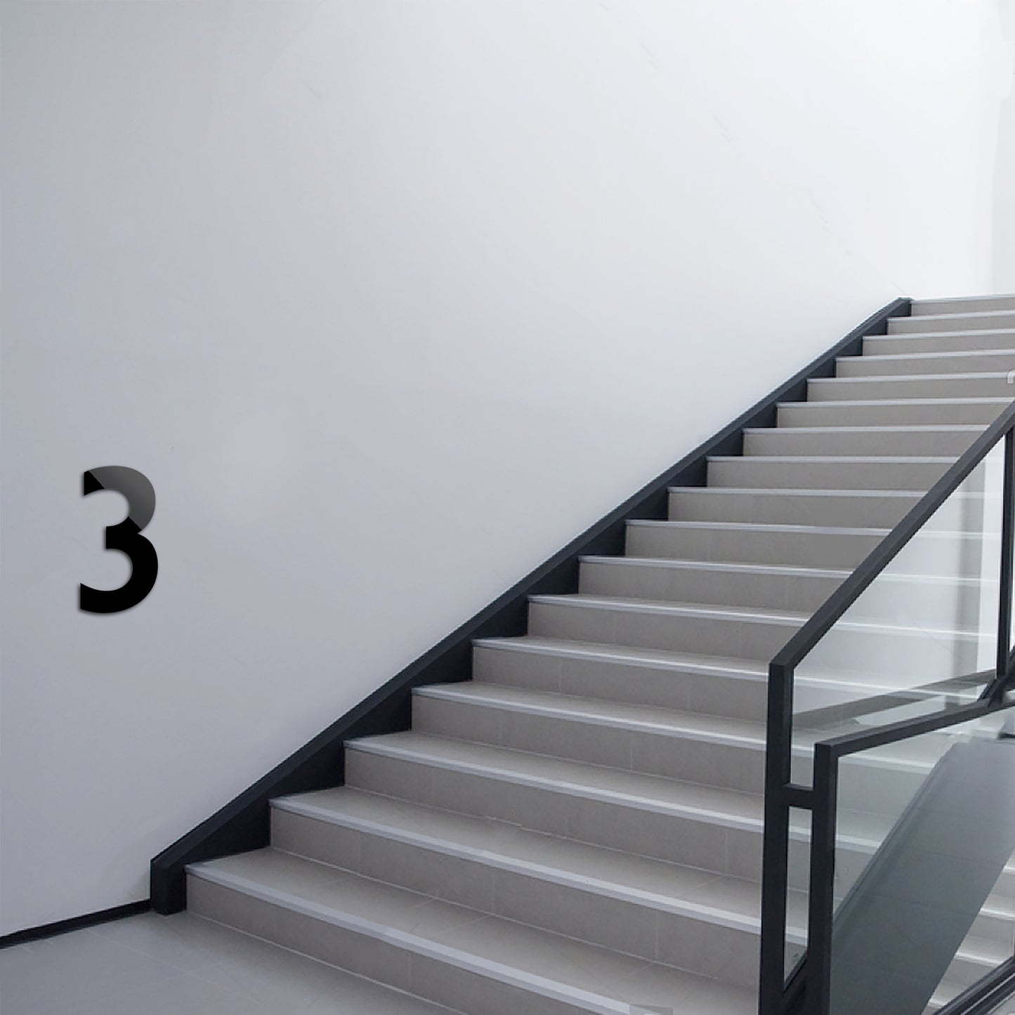 Gilfont Large Black Acrylic Self Adhesive Numbers & letters | Floor, Staircase, Level or Area Indicator Signs