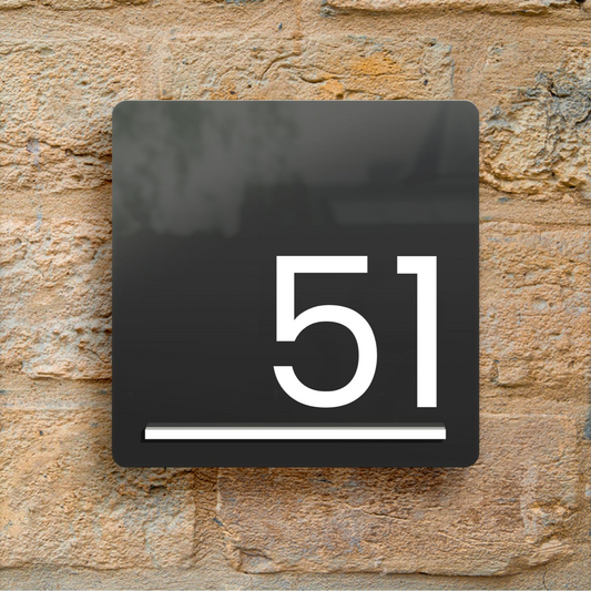 Roma Acrylic House Number Sign with Raised 3D Text and Hidden Stand-Off Fixings