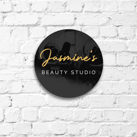 Venus Round Script Sign with Raised 3D Text
