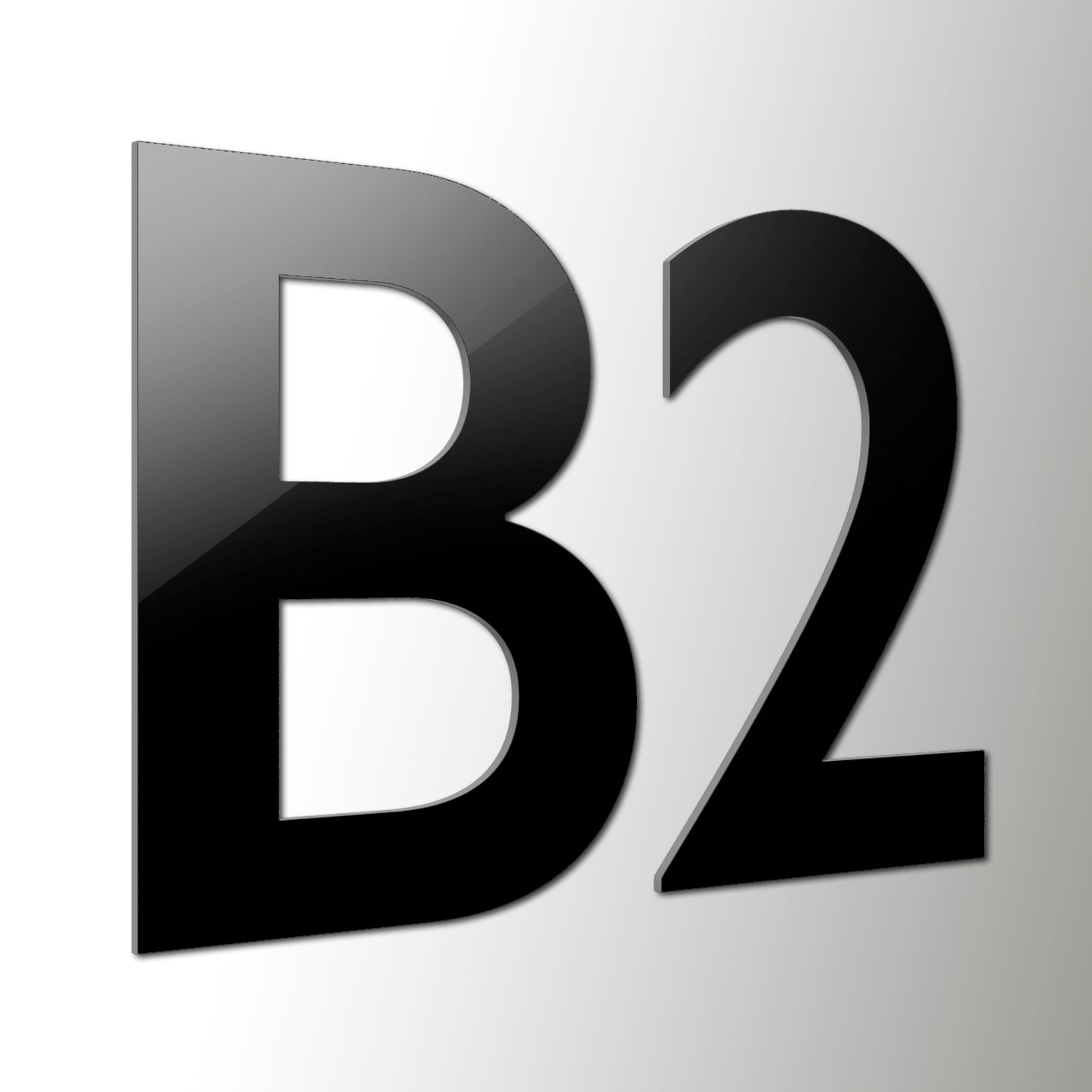 Gilfont Large Black Acrylic Self Adhesive Numbers & letters | Floor, Staircase, Level or Area Indicator Signs