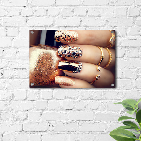 Bling Nails Printed Acrylic Photo Art Print for Beauty Salon