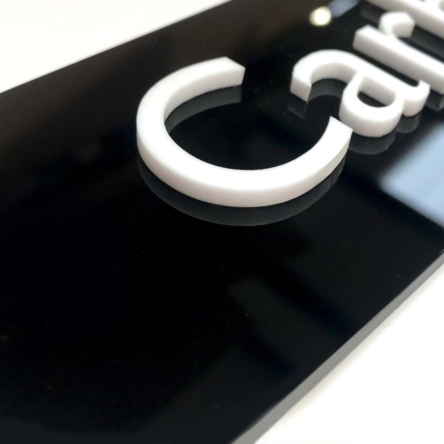 Acrylic Direction Pointer Arrow Sign with Raised Customisable Text