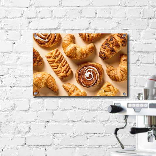 Danish Pastries Printed Acrylic Photo Art Print for Coffee Shops and Cafés