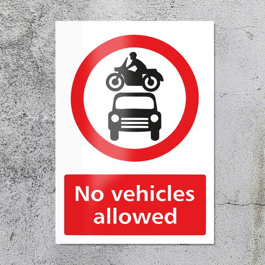 No Vehicles Allowed Sign