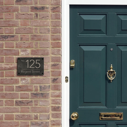 Regent Slate Etched Honed Door Sign