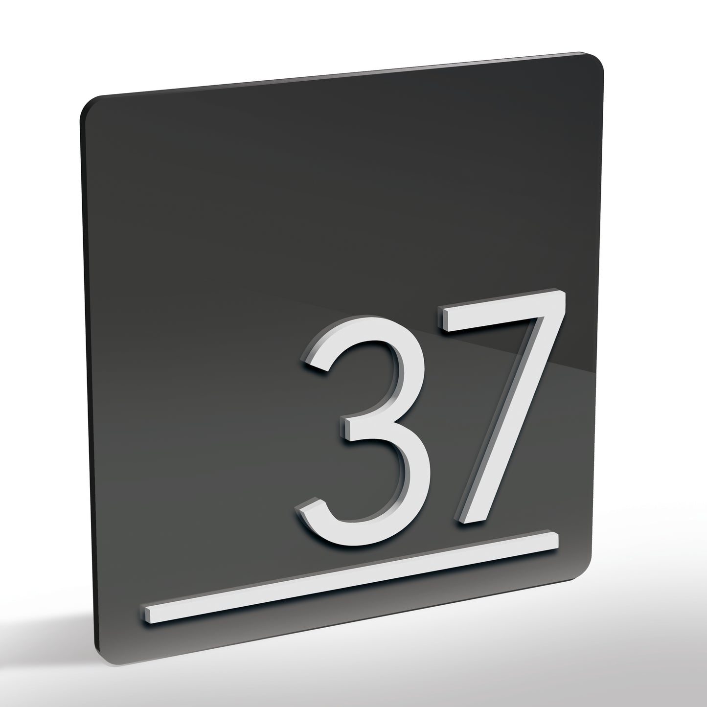 Roma Acrylic House Number Sign with Raised 3D Text and Hidden Stand-Off Fixings