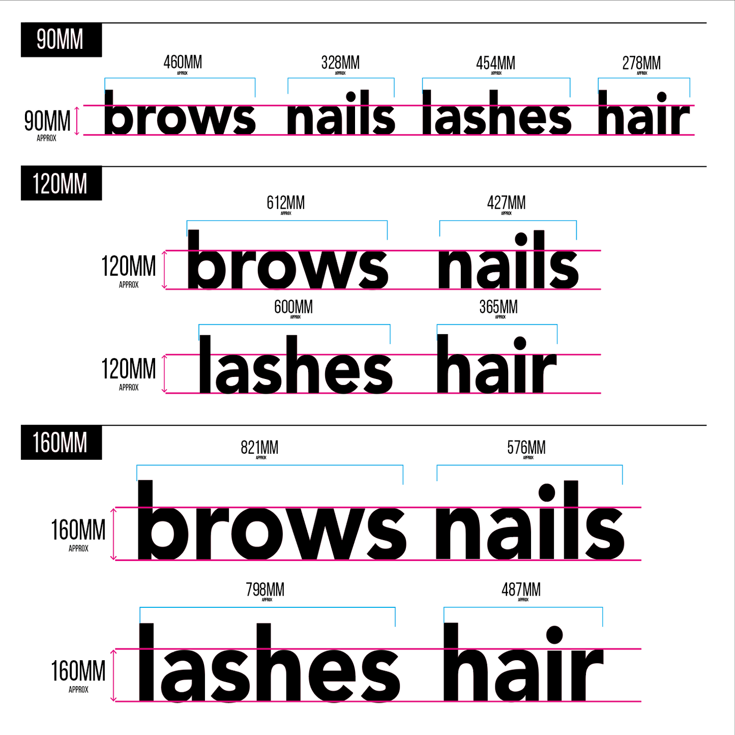 Hair & Beauty Salon Decorative Wall Words