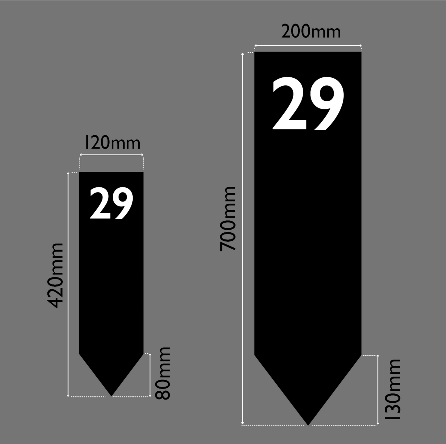 3D Number Aluminium Lawn Ground Spike Upright Sign