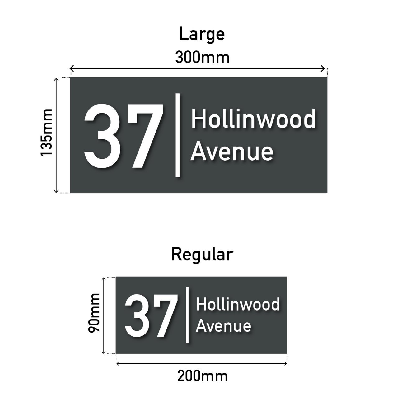 Metro Floating Acrylic Door Sign with Raised Letters & Numbers and hidden stand-off fixings