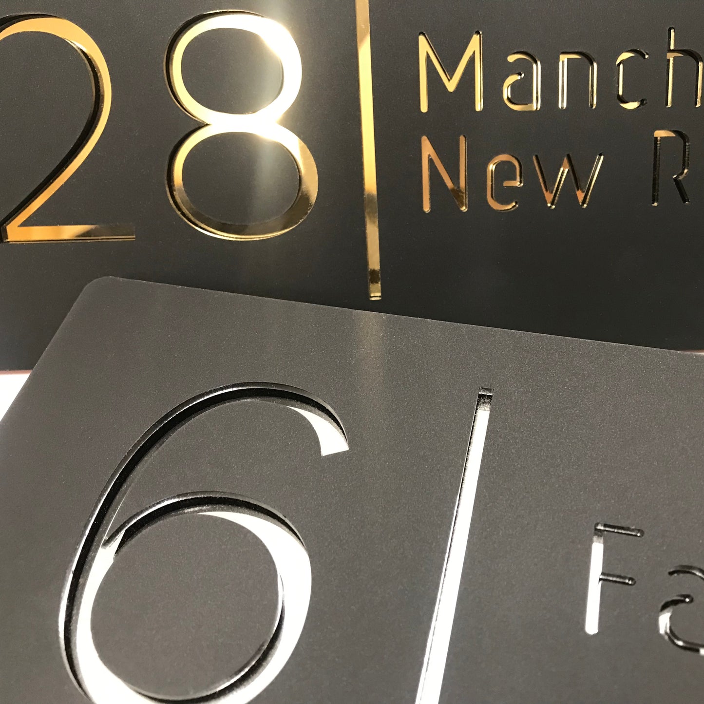 Stellano Matt Acrylic & Mirror House Sign