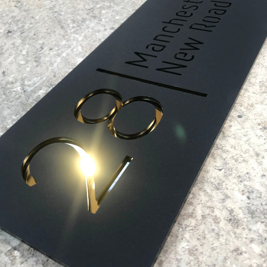 Stellano Matt Acrylic & Mirror House Sign