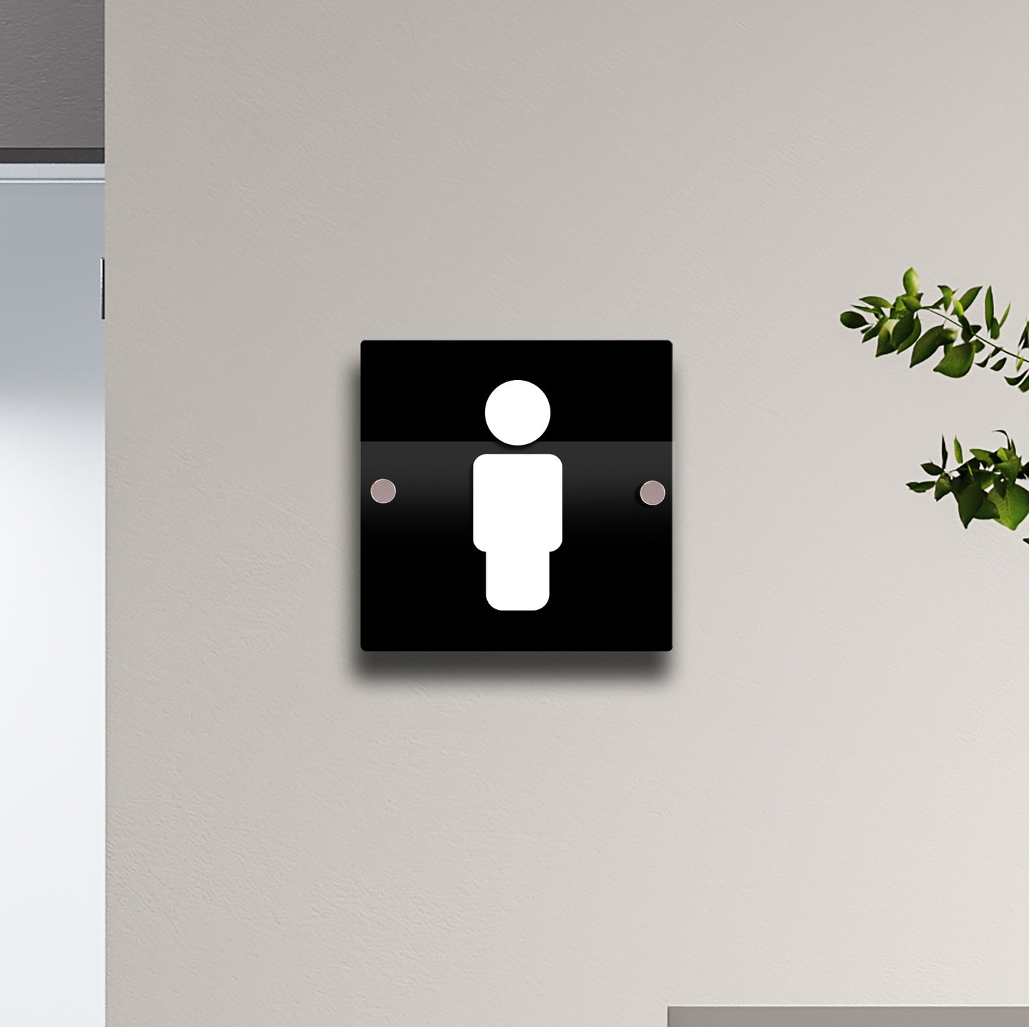 Villamo 15cm Wall & Door Toilet Signs | Black Acrylic & Raised 3D Numbers