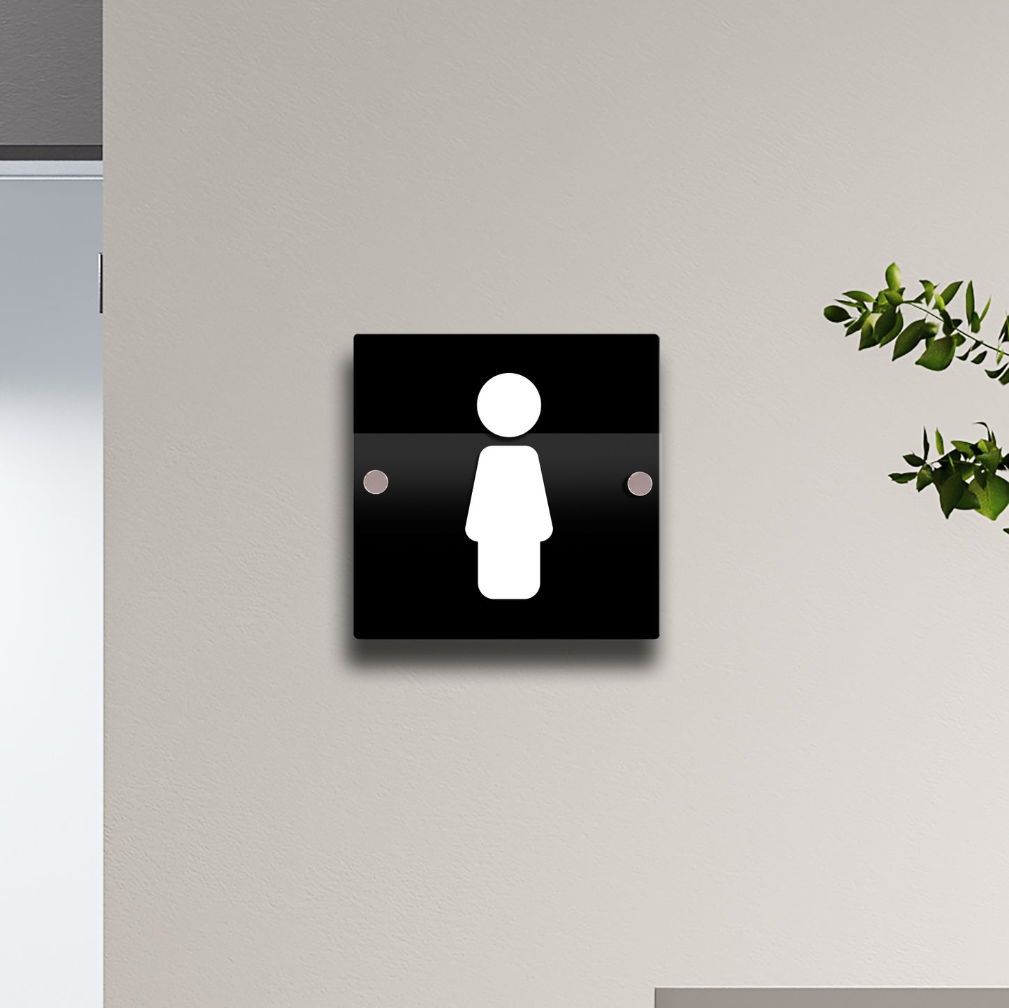 Villamo 15cm Wall & Door Toilet Signs | Black Acrylic & Raised 3D Numbers