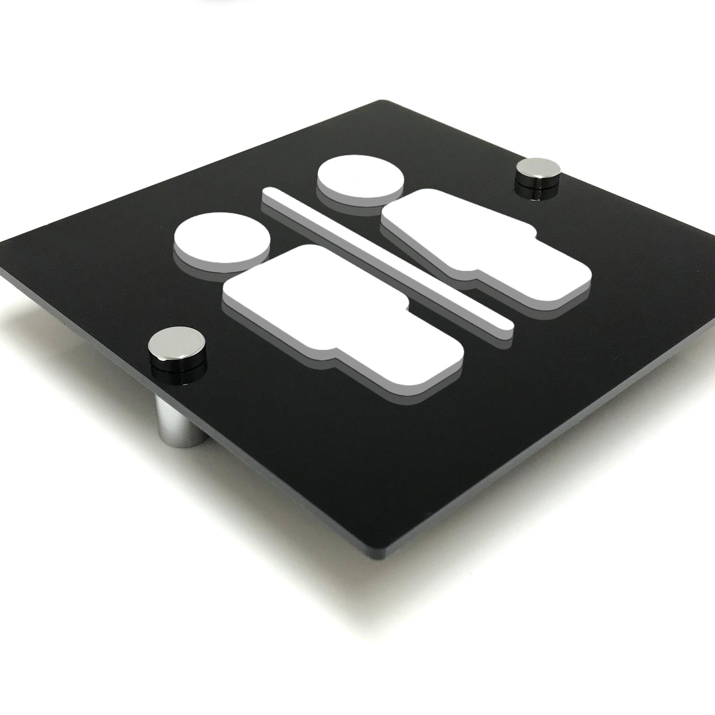 Villamo 15cm Wall & Door Toilet Signs | Black Acrylic & Raised 3D Numbers