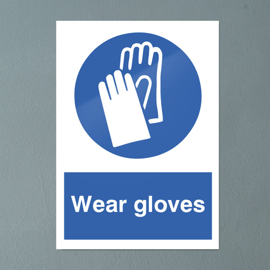Wear Gloves Mandatory PPE Sign