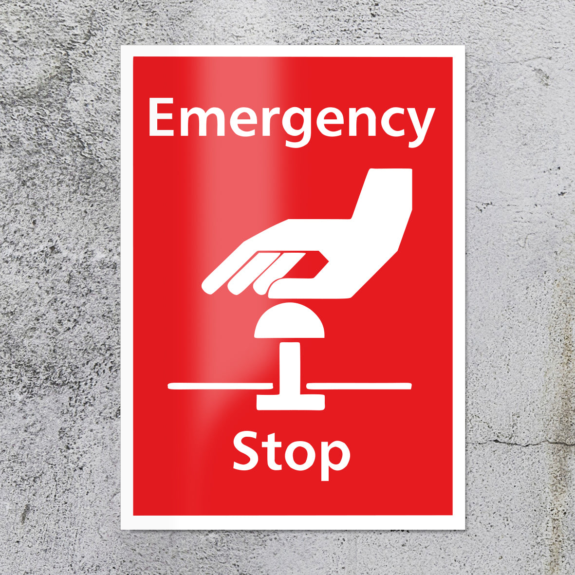 Emergency Stop Button Sign