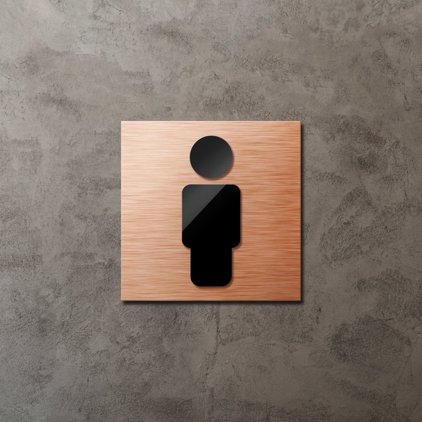Metallo Brushed Copper 3D Toilet Signs