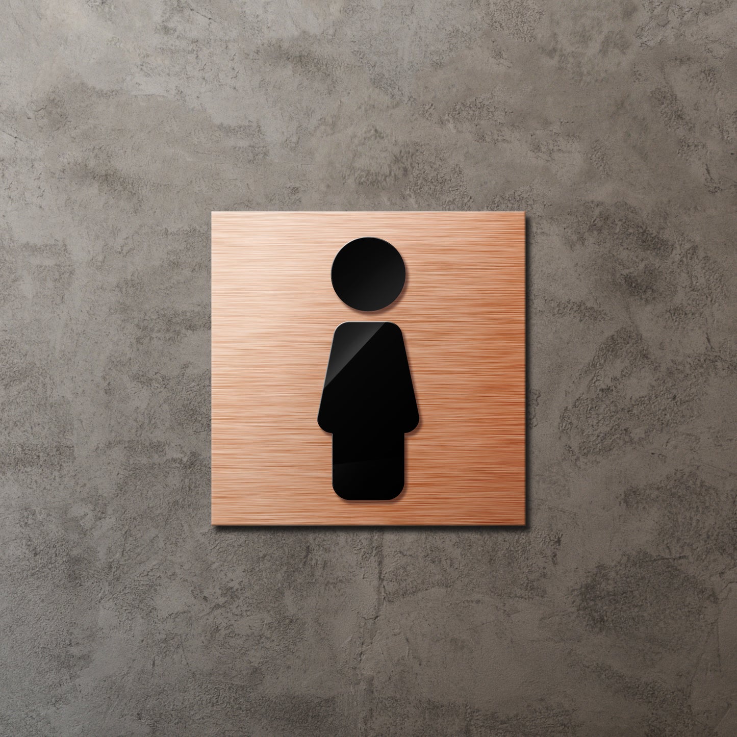 Metallo Brushed Copper 3D Toilet Signs