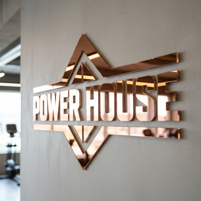 Logo Mirror Cut-Out Adhesive Wall Sign