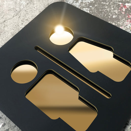 Stellito Matt & Mirror 15 x 15cm Toilet Sign