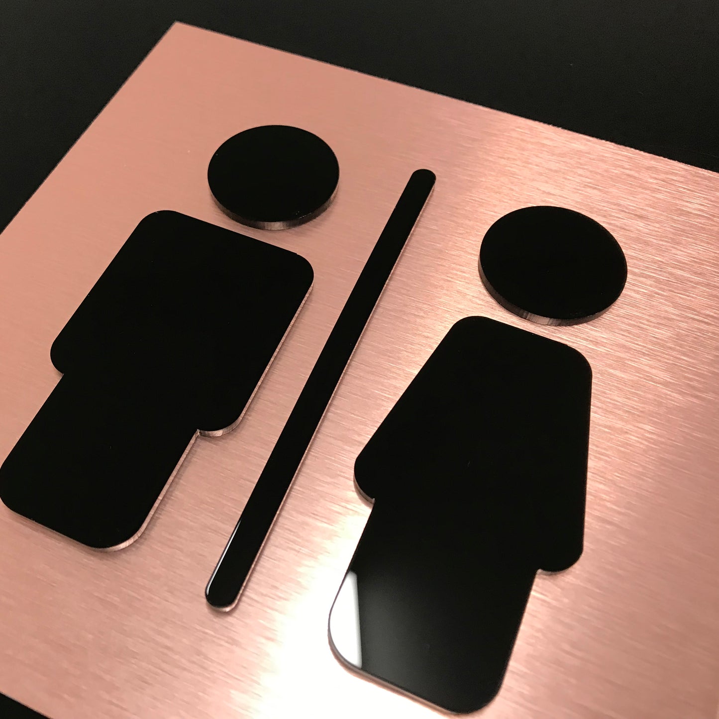 Metallo Brushed Copper 3D Toilet Signs