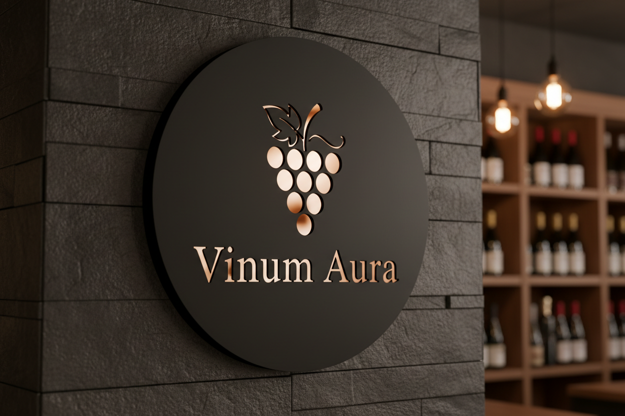 There is more depth to the logo. The name of the wine bar appears under the logo. Everything else is perfect